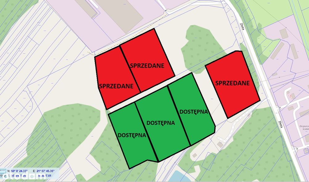 Działka od 0,5 ha do 1,5 ha, Głogów Młp, MPZP produkcja magazyn, media