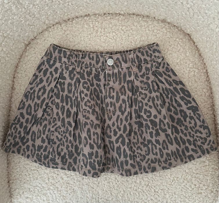 Леопардова джинсова спідничка Zara 5-6 ((116 см)