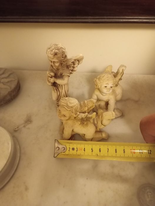 3 estatuetas Biscuit Anjos