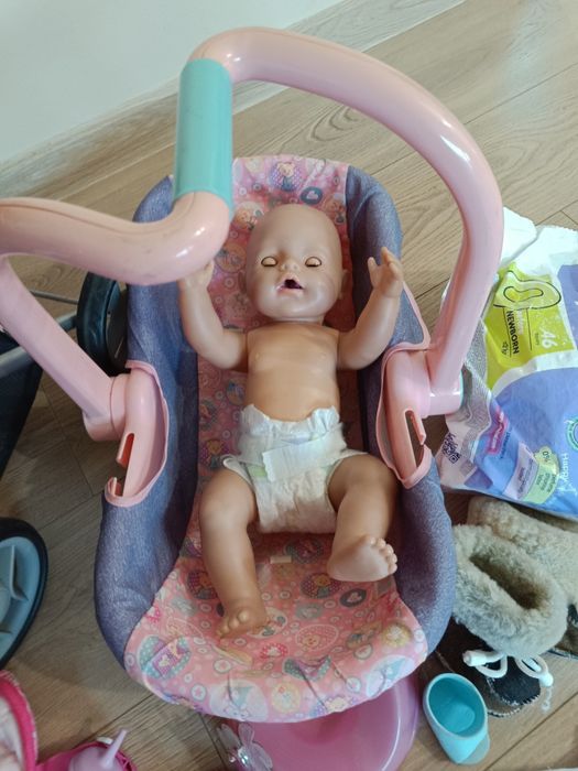 Lalka Baby Born z akcesoriami, wózek, wanienka,  nosidło, nocnik
