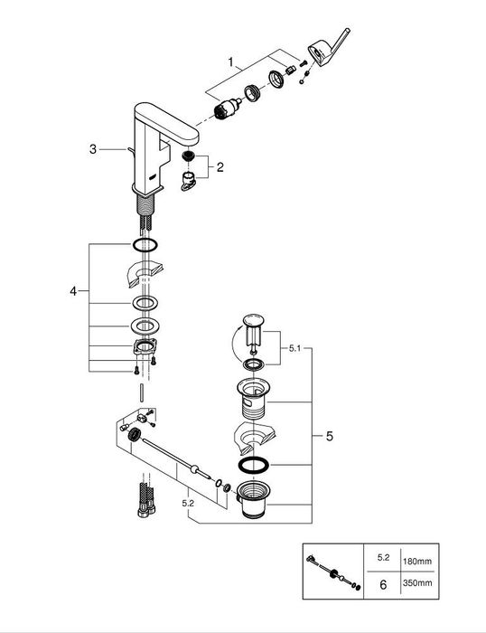 GROHE Plus 23871AL3 bateria umywalkowa M grafit szczotkowany
