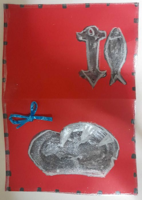 Cartão postal pintado a mão com Natureza morta