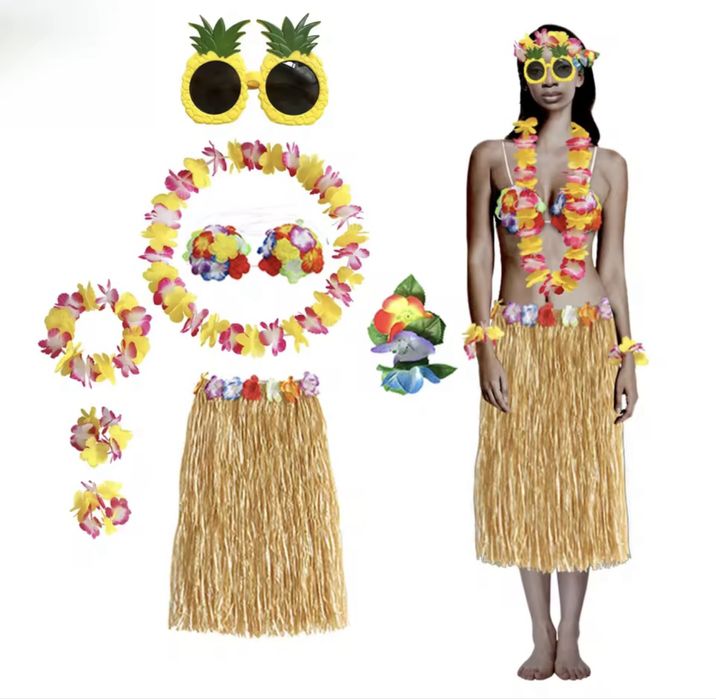 Набір, костюм для гавайськоі вечірки, гавайські аксесуари