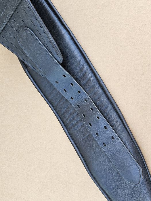 Cinta lombar em pele cabedal, proteção muscular, musculação