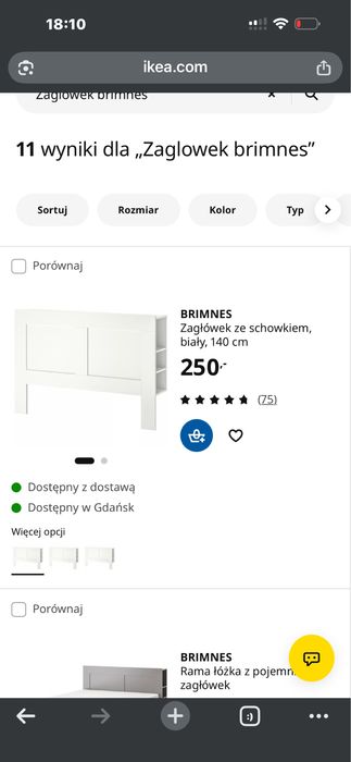 Zagłówek  Brimnes Ikea 140