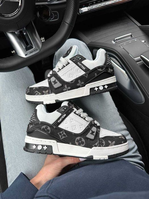 Кросівки Louis Vuitton Trainer White/Grey Premium | Кроссовки жіночі чоловічі