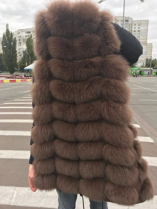 жилетка з натурального хутра, жилет песец
