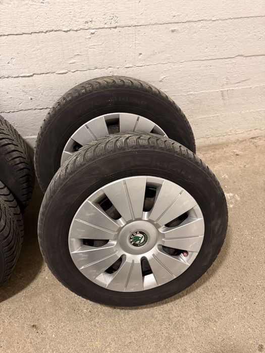 Komplet Kół R14 stalowe skoda 5x100 z kołpakami
