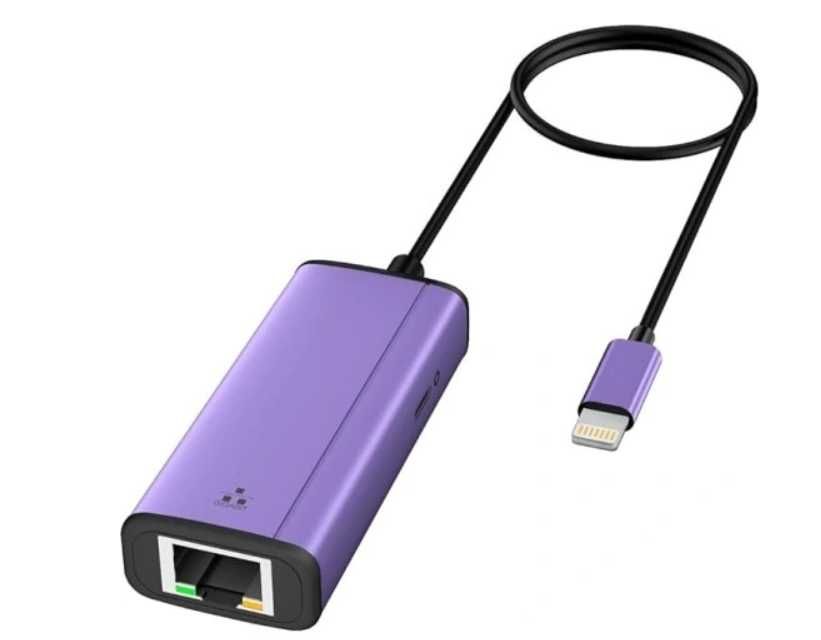 Adapter Lightning na Ethernet 1000 Mb/s, IVSHOWCO 2 w 1 iPhone RJ45