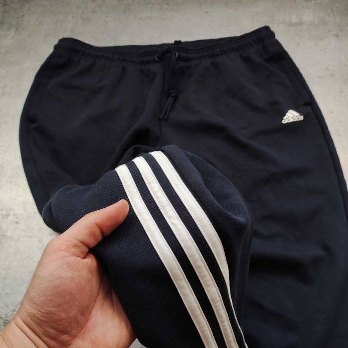 MĘSKIE Spodnie Dresowe DRESY Sportowe Bawełna Adidas Granat ClimaCool