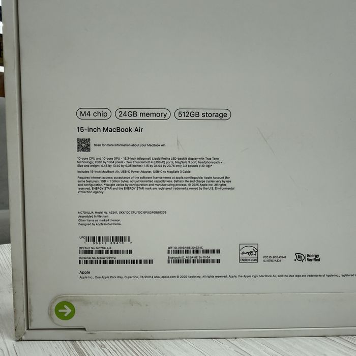 NEW М4 • 24gb • 512gb •100% Macbook Air 15 2025 • Гарантія Макбук M4 Київ