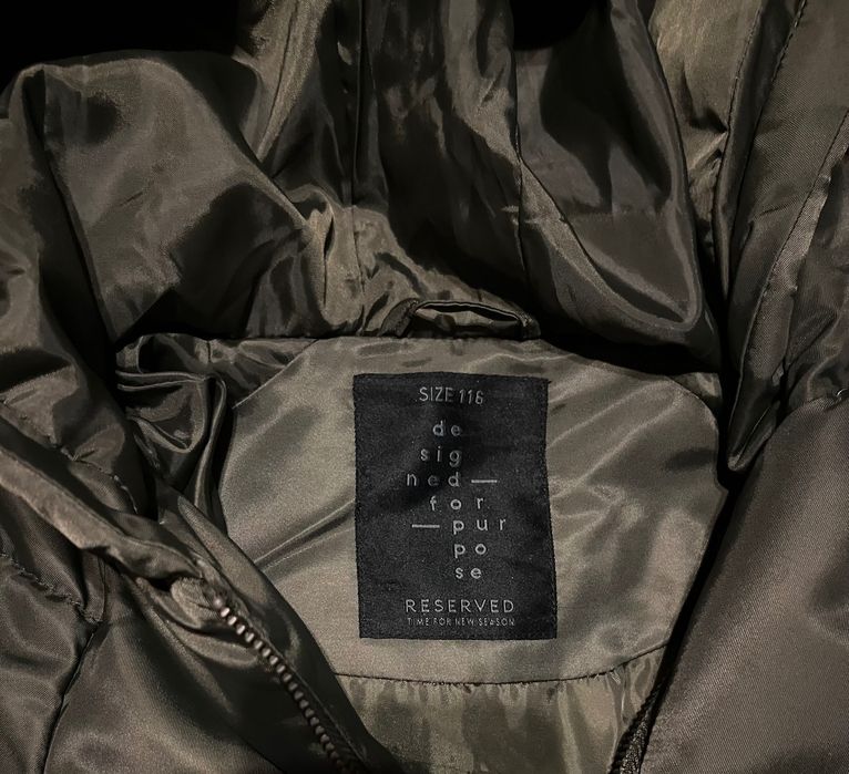 Reserved płaszcz parka kurtka dłuższa khaki 116 nowa