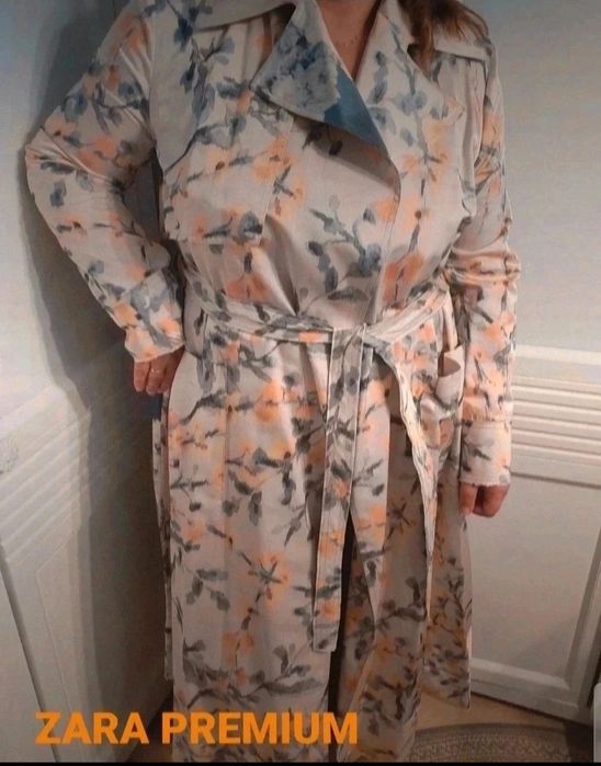 Długi płaszcz trench trencz XXL Zara