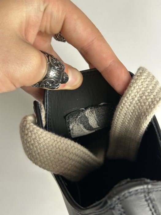 Rick Owens leather ramones jumbo lace laces кожаные opium archive 38