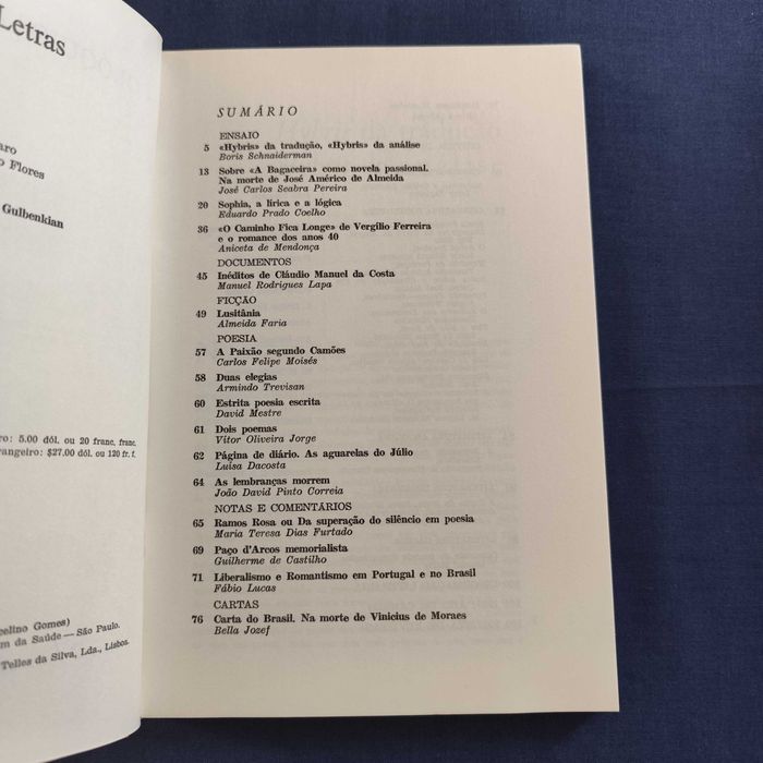 Revista Colóquio Letras 57 - Setembro 1980