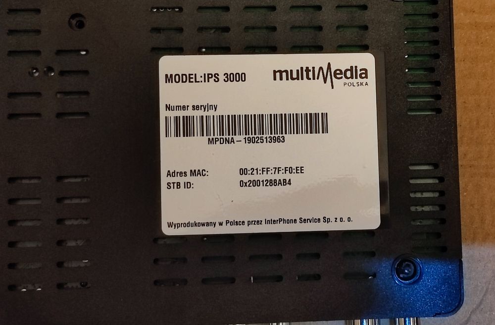 Dekoder kablowy Multimedia IPS 3000 sprawdzony, działający