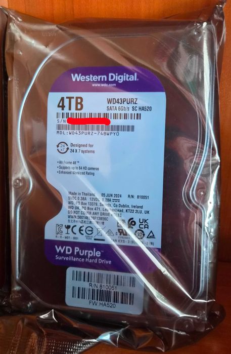 Жорсткий диск Western Digital Purple 3.5" 4TB (WD43PURZ)