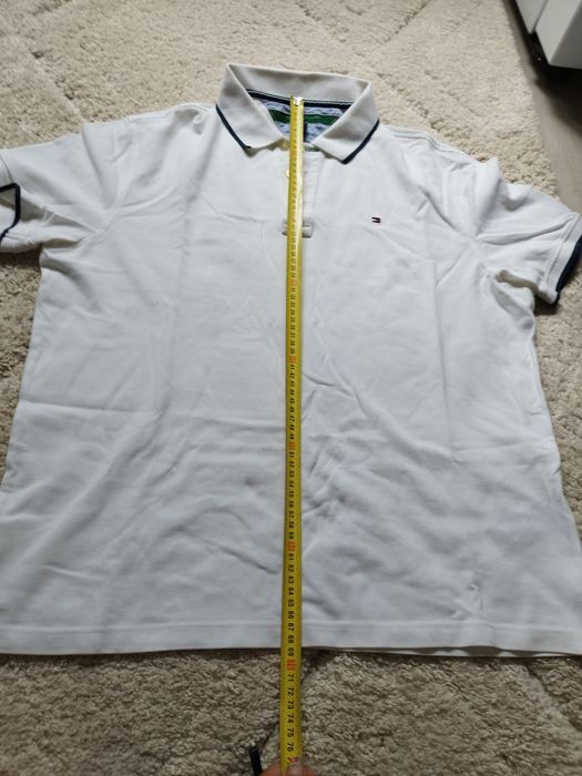 Tommy Hilfiger biała koszulka polo , męska  XL