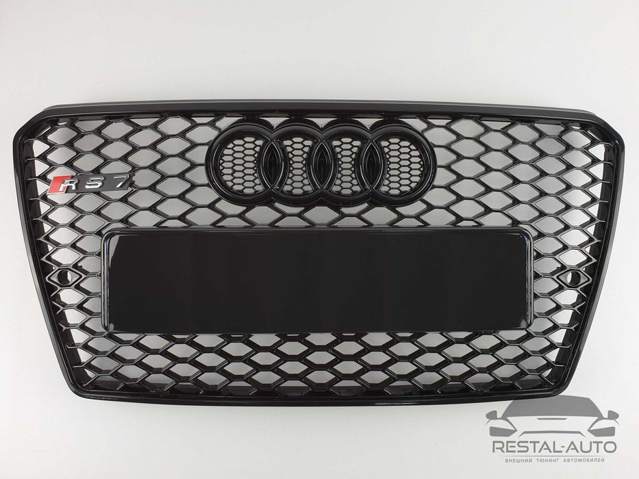 решетка радиатора Audi A7 2010-2014год черная (в стиле RS)