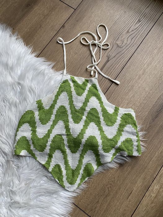 Shein oryginalny top wiązany roz s 100% wiskoza