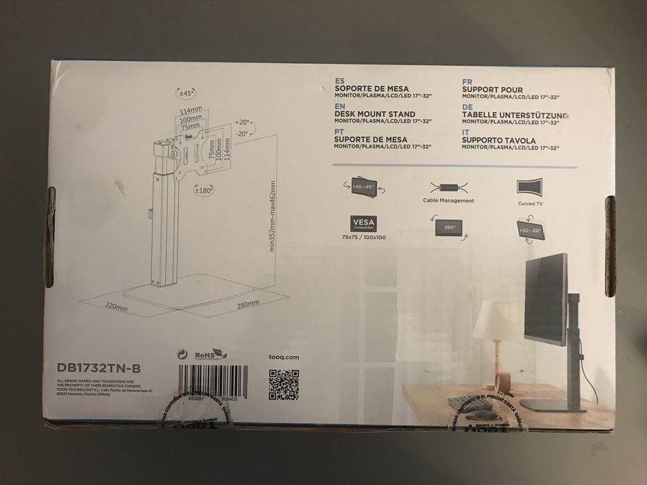 Suporte de mesa para monitor plasma lcd led TooQ