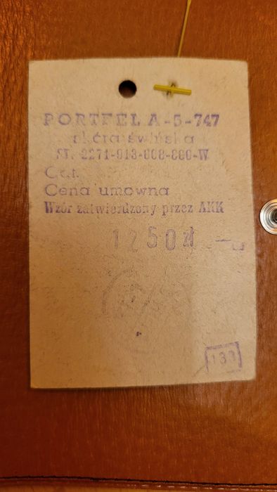 Skórzany portfel Cepelia nowy z metką, unikat PRL