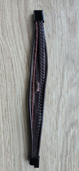 Bransoleta bransoletka skórzana męska 21cm brązowa