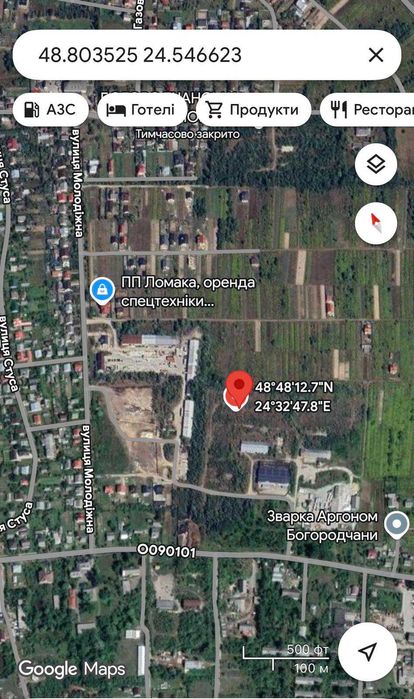 Продаж Ділянка 9 сотих для будівництва. Богородчани. Будинок. Світло