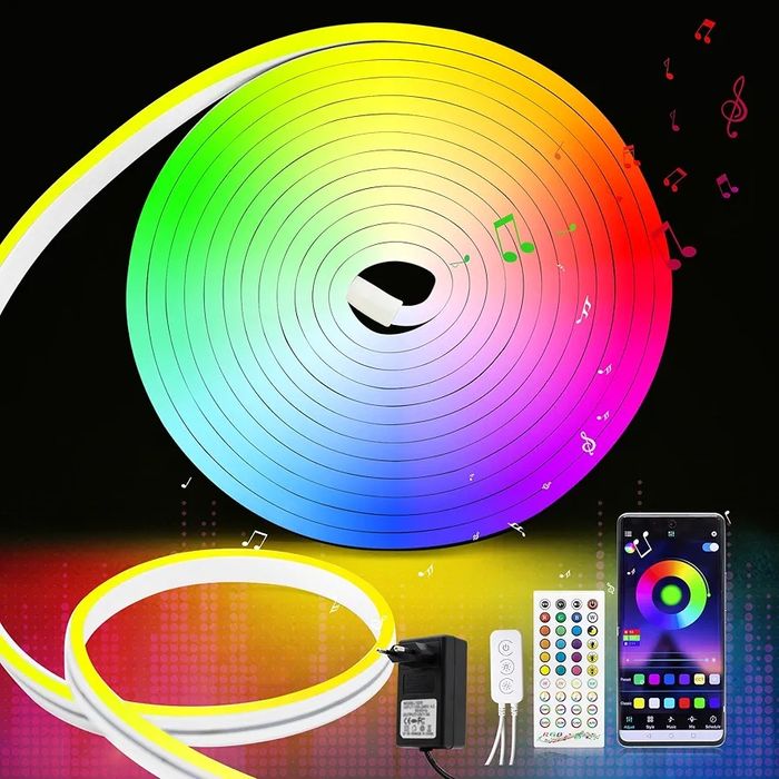 Taśma led neonowa RGB mocniejsza niż inne IP64 5m