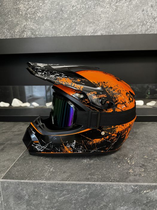 Кроссовый шлем с очками мото шлем ендуро