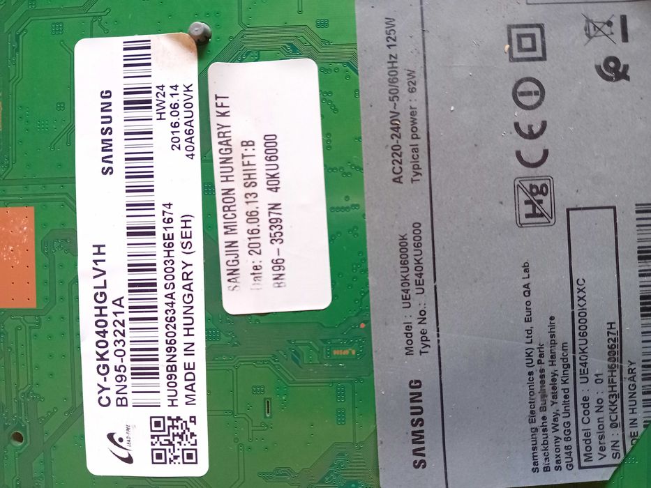 placa de video para tv Samsung ue40ku6000k