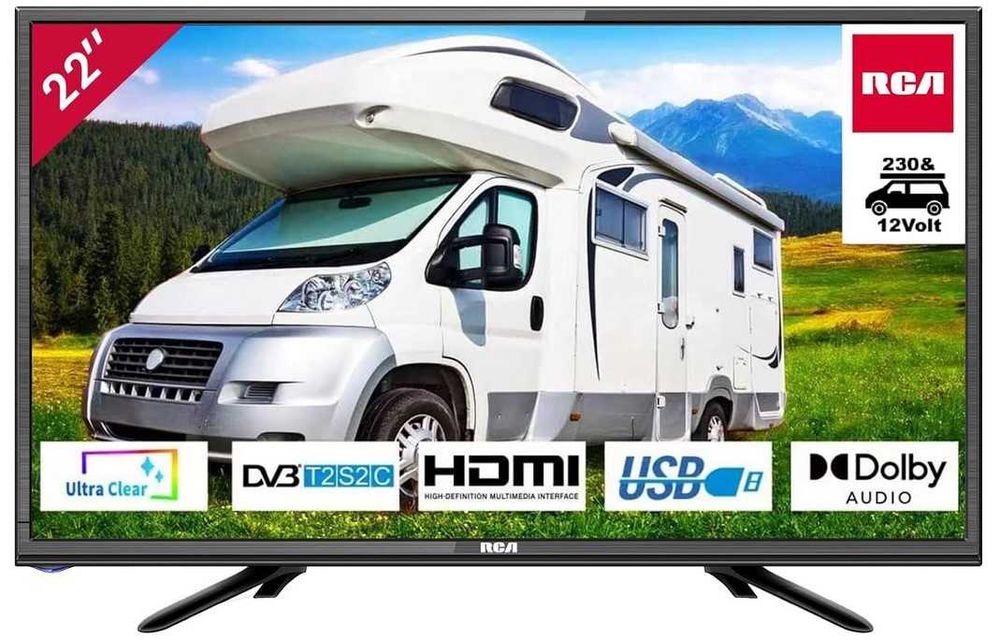 Tv LED 19", 22" ou 24" 12V TDT HDMI , USB, VGA p/ Autocaravana