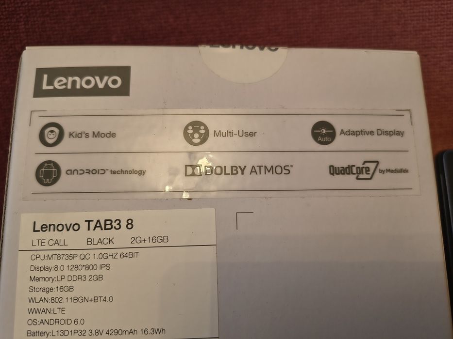 Tablet-telefon Lenovo TAB3 B 8 cali