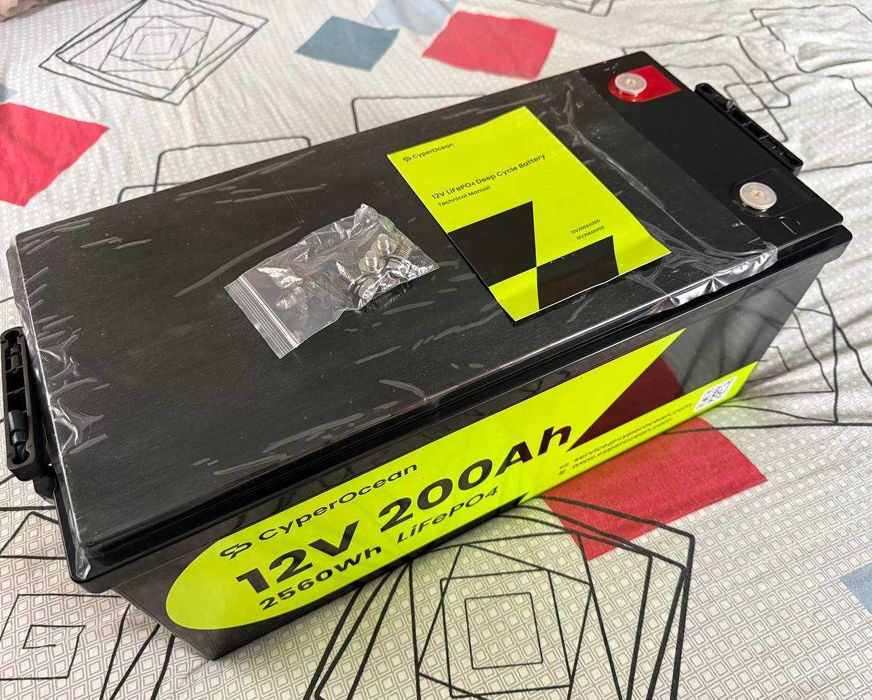 Акумулятор LiFePO4 Cyperocean 12V 200Ah 2560Wh (Новий, Літій-залізо-фосфатний)