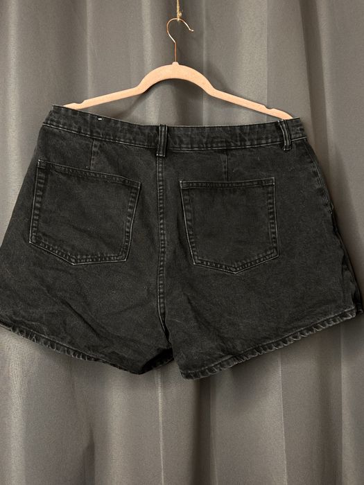 Zara czarne spódnico-spodenki jeansowe z guzikami XL