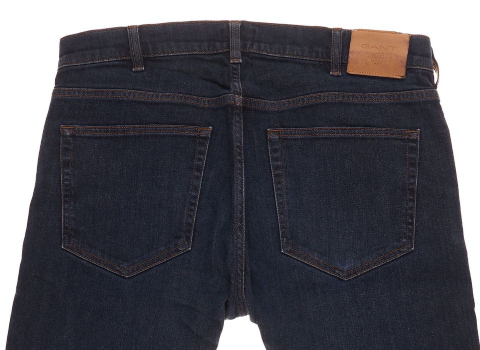 Spodnie Gant Straight W34 L30 Męskie Indigo Casual Stretch Jeans