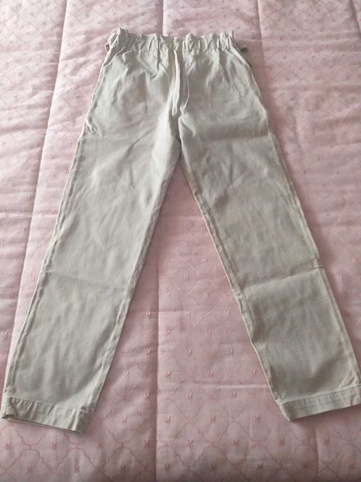 Calças beije em sarja, da ZARA KIDS 11-12 anos