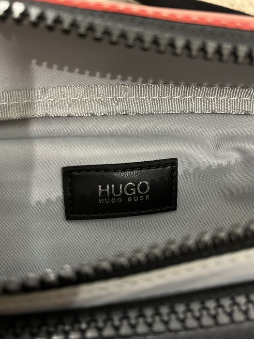Женская серая поясная сумка-бананка HUGO Оригінал.