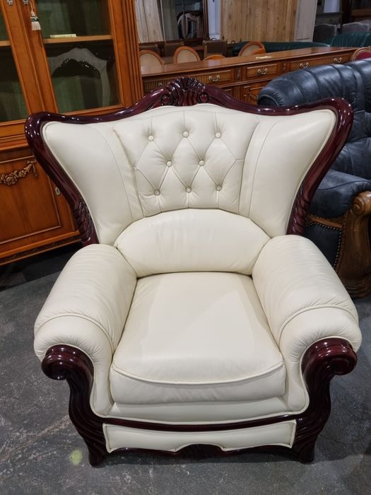 komplet wypoczynkowy ze skóry stolik ława kanapa 2 fotele