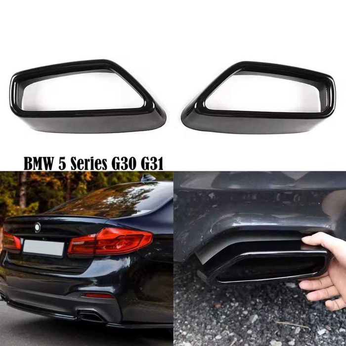 Насадки на выхлоп BMW 5 Series G30 G31 M Performance, черный глянец