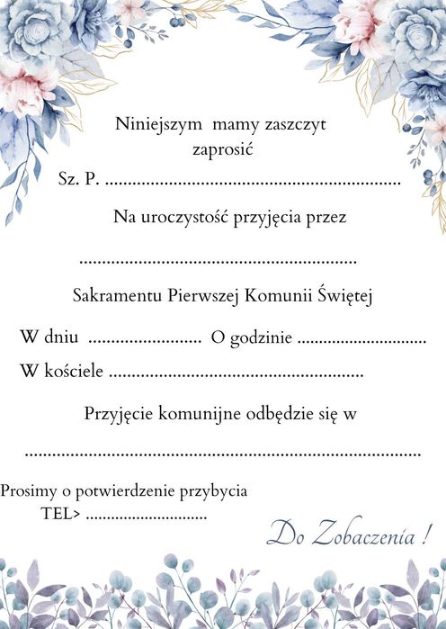 Zaproszenia na różne okazje handmade 10 sztuk