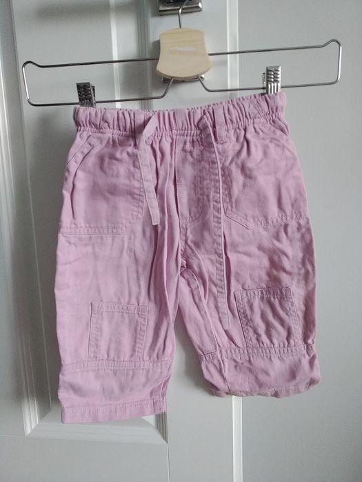 93. Różowe spodnie r. 80 dla dziewczynki z kieszeniami Luźne szerokie!