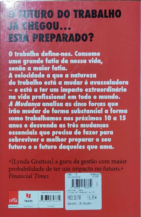 Livro "A Mudança: O Futuro do Trabalho Já Chegou" de Lynda Gratton