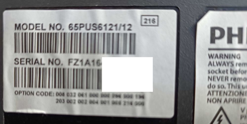 715G6887 - P01 - 006 - 002M ADTVF1208AF2 Power Supply for 65PUS6121/1264741315795459124