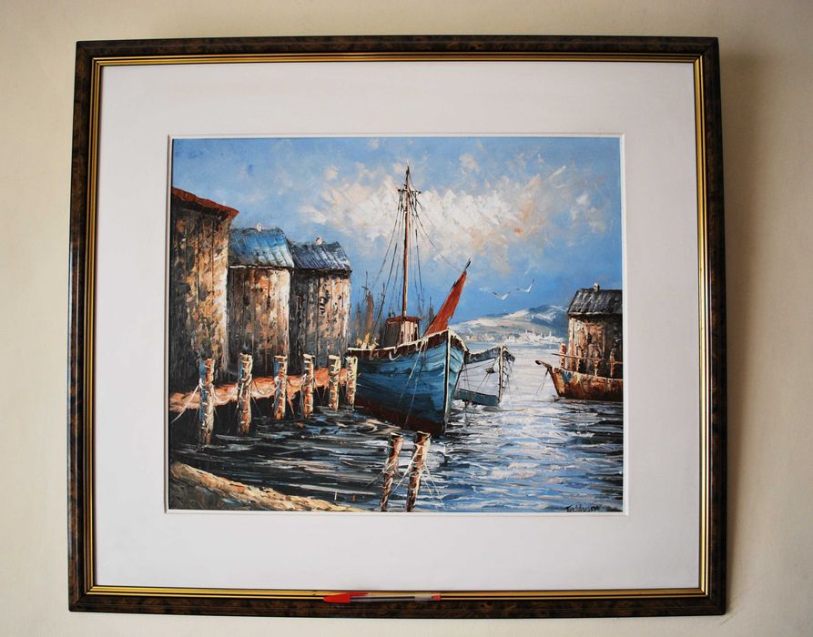 Quadro a óleo com moldura
