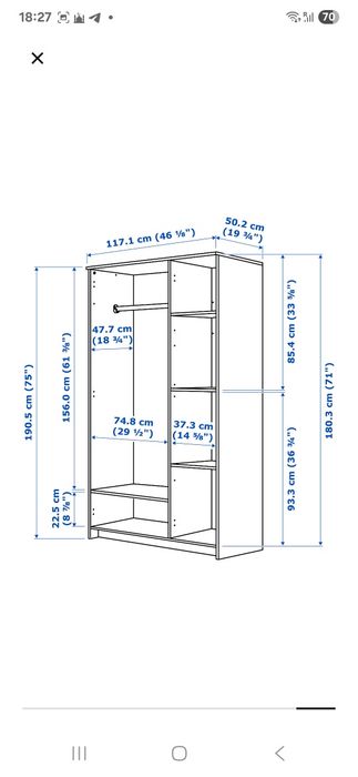 Ikea roupeiro BRIMNES 3 portas / espelho so até sexta