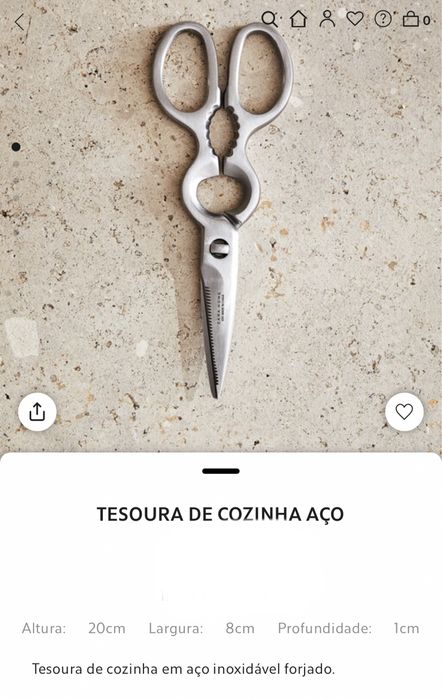 Tesoura De Cozinha Aço Zara Home NOVO