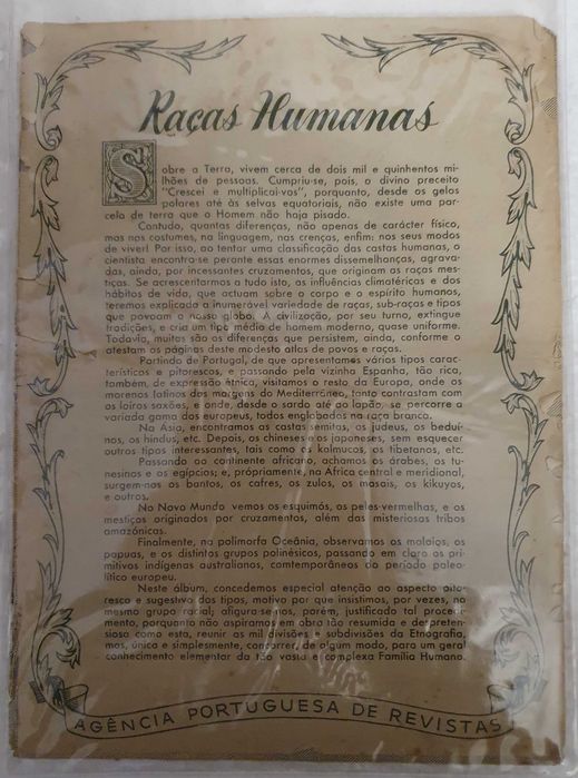 Raças Humanas - Caderneta de cromos completa com 100 anos - 1ª edição