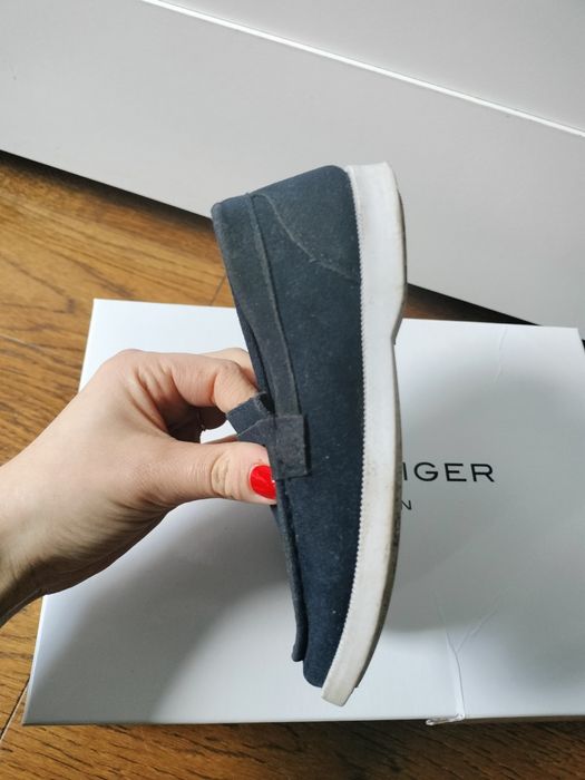 Mokasyny 25 zamsz eleganckie skórzana wkładka