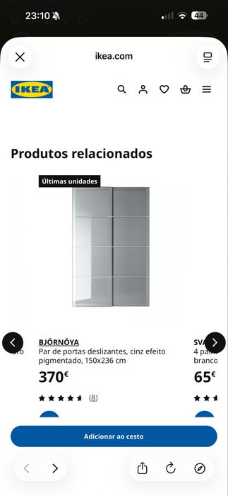 Portas delizantes  roupeiro ikea